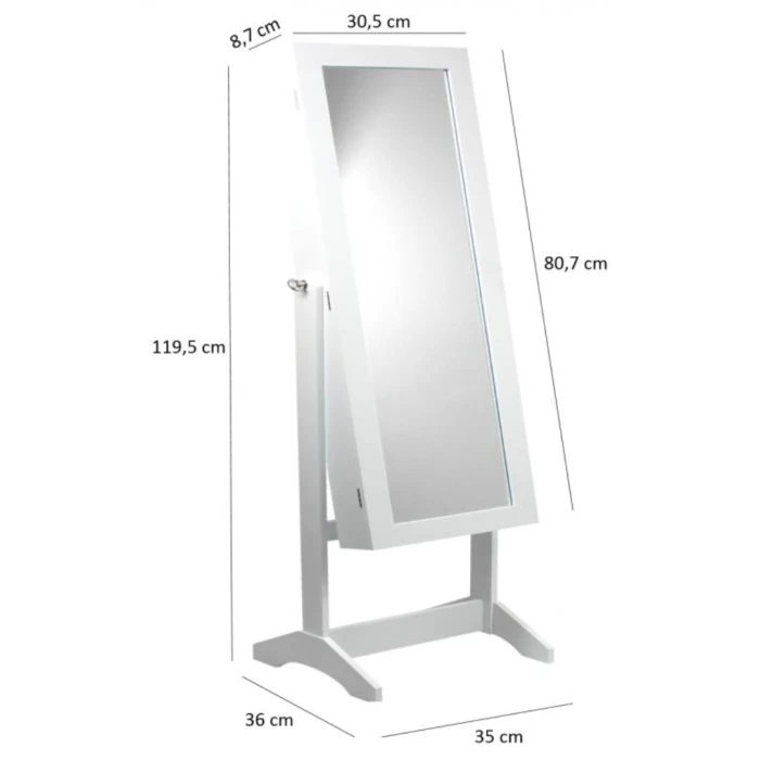 Підлогове дзеркало-шафа Chomik VICTORIA білий