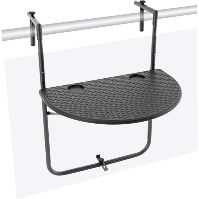 Підвісний столик Chomik GARDEN LINE MONO балконний чорний