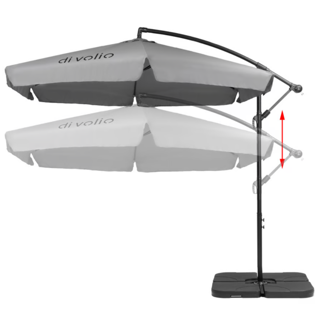 Парасолька садова Di Volio EMPOLI 350см сіра+ Основа садової парасольки