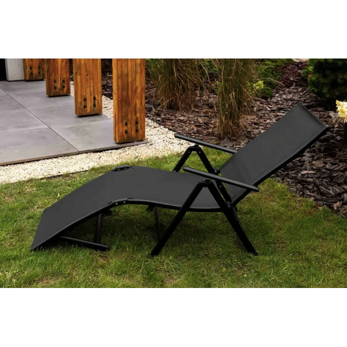 Садовый шезлонг с алюминиевой рамой Di Volio Bolzano серый