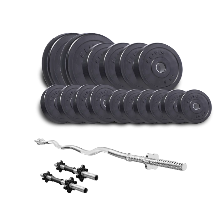 Набір Elitum Titan 66кг зі штангою та гантелями