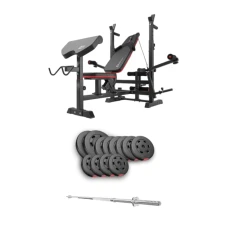 Набір Hop-Sport Premium 69кг з лавою HS-1075 Pro та штангою