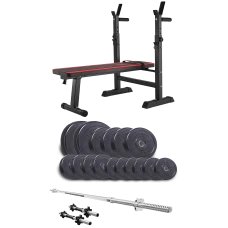 Набір Elitum Titan 68кг з лавою HS-1080, штангою та гантелями