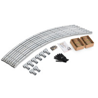 Батут Hop-Sport 10ft (305см) черно-зеленый с внутренней сеткой (4 ноги)