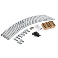 Батут Hop-Sport 10ft (305см) черно-зеленый с внутренней сеткой (4 ноги)