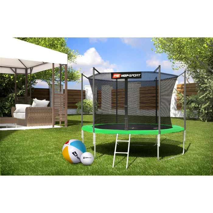 Батут Hop-Sport 10ft (305см) зеленый с внутренней сеткой