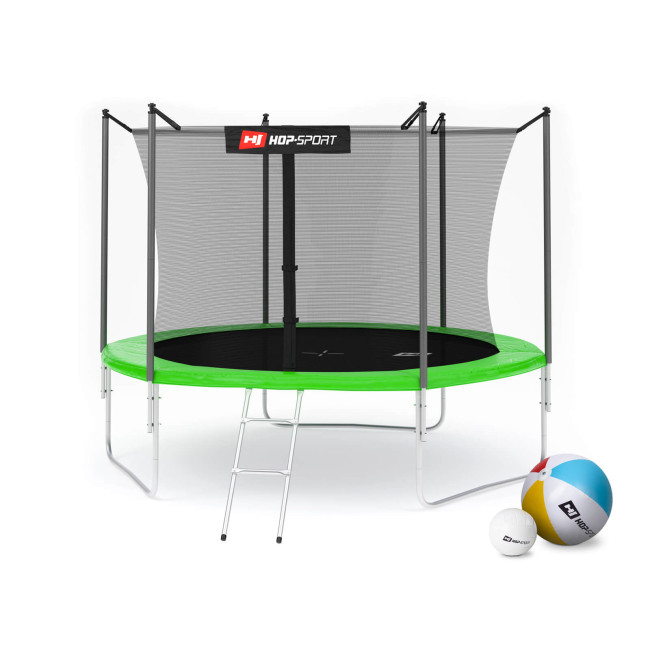 Батут Hop-Sport 10ft (305см) зеленый с внутренней сеткой