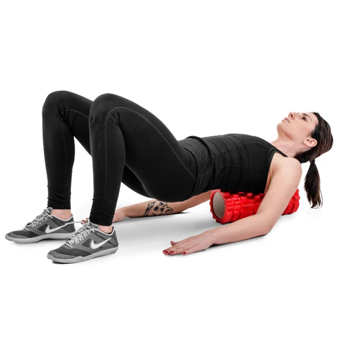 Роллер массажер (валик, ролик) для кроссфита и йоги Hop-Sport HS-001YG красный