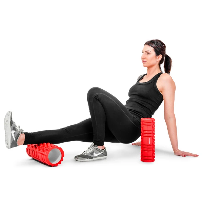Роллер массажер (валик, ролик) для кроссфита и йоги Hop-Sport HS-001YG красный