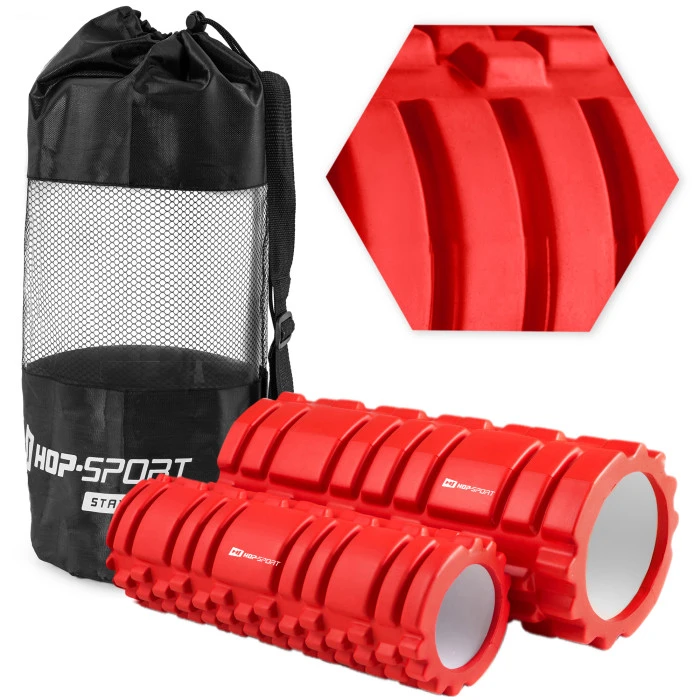 Роллер массажер (валик, ролик) для кроссфита и йоги Hop-Sport HS-001YG красный