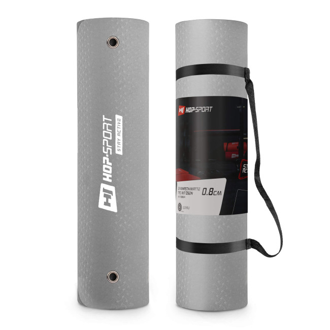 Коврик с отверстиями Hop-Sport TPE 0,8см HS-T008GM серый