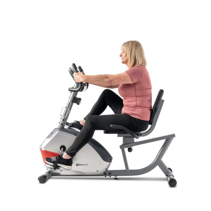 Горизонтальный велотренажер Hop-Sport HS-035L Solo серебристый