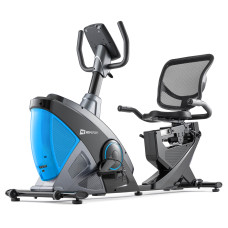 Горизонтальный велотренажер Hop-Sport HS-070L Helix синий iConsole+