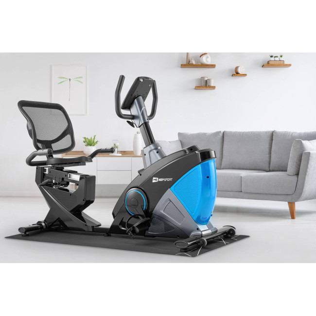 Горизонтальный велотренажер Hop-Sport HS-070L Helix синий iConsole+