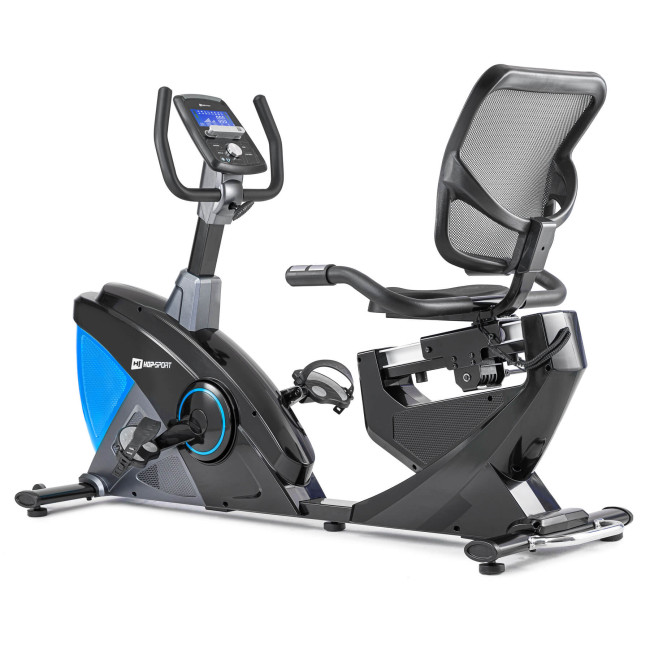 Горизонтальный велотренажер Hop-Sport HS-070L Helix синий iConsole+