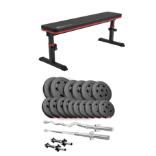 Набір Hop-Sport Premium 75кг з лавою HS-1025 Pro, штангами та гантелями