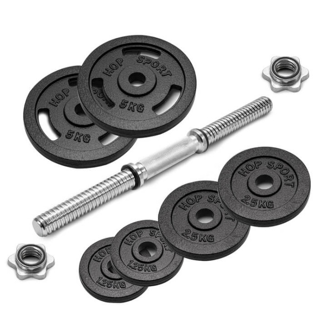 Гантеля металлическая Hop-Sport New 20кг с перчатками