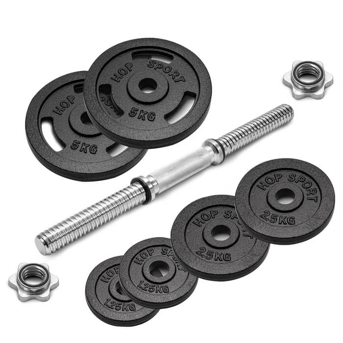 Гантеля металлическая Hop-Sport New 20кг с перчатками