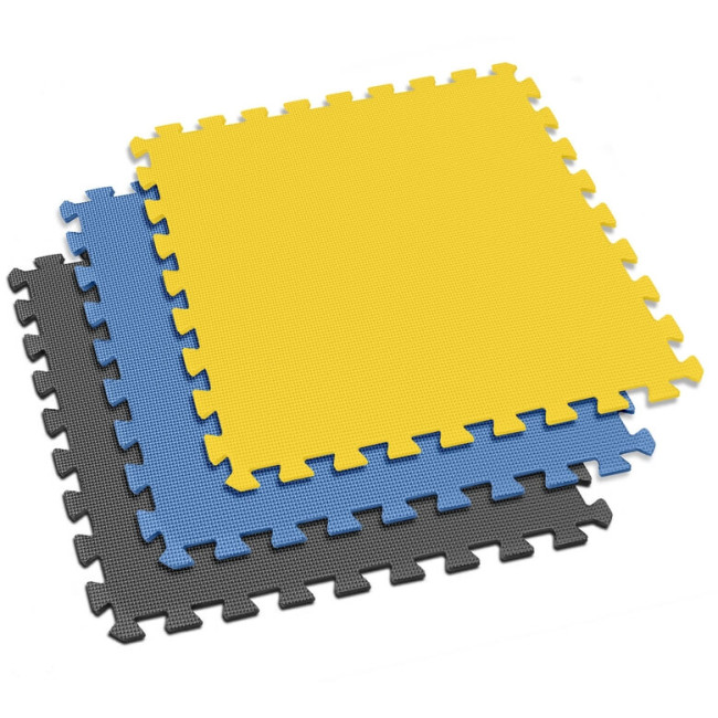 Мат-пазл Hop-Sport EVA 1см HS-A010PM - 9 частей серый/синий/желтый