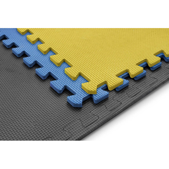 Мат-пазл Hop-Sport EVA 1см HS-A010PM - 9 частей серый/синий/желтый