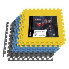 Мат-пазл Hop-Sport EVA 1см HS-A010PM - 9 частей серый/синий/желтый