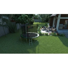 Батут Hop-Sport 10ft (305см) черно-зеленый с внутренней сеткой (4 ноги)