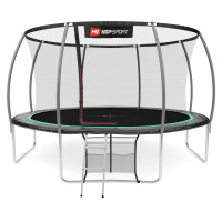 Батут Hop-Sport Premium 14ft (427см) черно-зеленый с внутренней сеткой