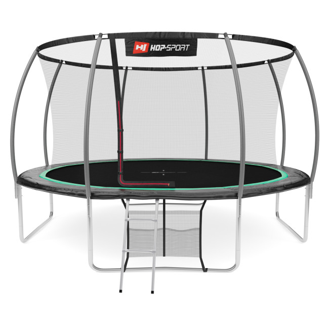 Батут Hop-Sport Premium 14ft (427см) чорно-зелений з внутрішньою сіткою