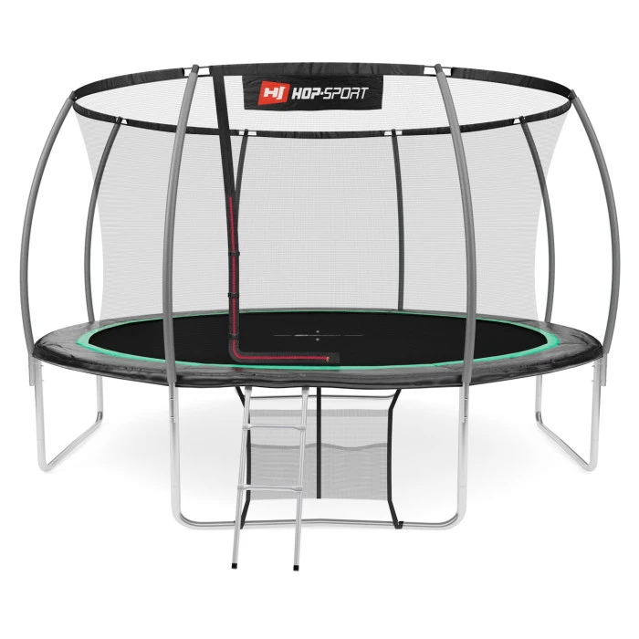 Батут Hop-Sport Premium 14ft (427см) чорно-зелений з внутрішньою сіткою