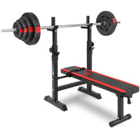 Набір Hop-Sport Premium 39кг з лавою HS-1080 та штангою