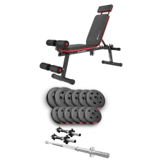 Набір Hop-Sport Premium 38кг з лавою HS-2040 HB, штангою та гантелями