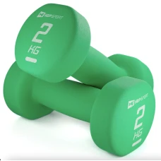 Гантели для фитнеса неопреновые круглые Hop-Sport HS-V020DR 2x2кг зеленый