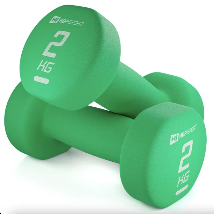 Гантели для фитнеса неопреновые круглые Hop-Sport HS-V020DR 2x2кг зеленый