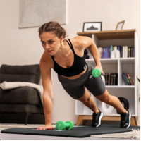 Гантелі для фітнесу неопренові круглі Hop-Sport HS-V020DR 2x2кг зелений