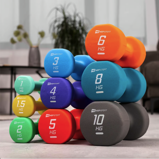 Гантелі для фітнесу неопренові круглі Hop-Sport HS-V020DR 2x2кг зелений