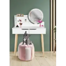 Туалетний столик Jumi Scandi LED підсвітка, з шухлядами, білий