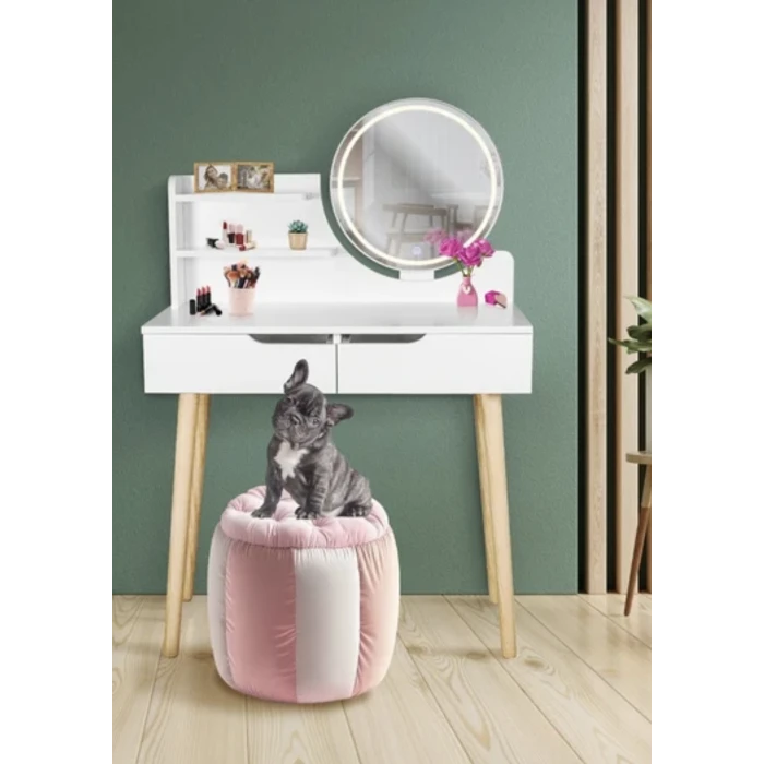 Туалетний столик Jumi Scandi LED підсвітка, з шухлядами, білий