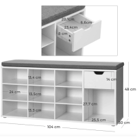 Тумба для взуття Leobert Kompred з місцем для сидіння білий