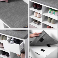 Тумба для взуття Leobert Kompred з місцем для сидіння білий