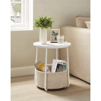 Журнальний столик Leobert Sharp з кошиком білий