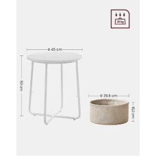 Журнальний столик Leobert Sharp з кошиком білий