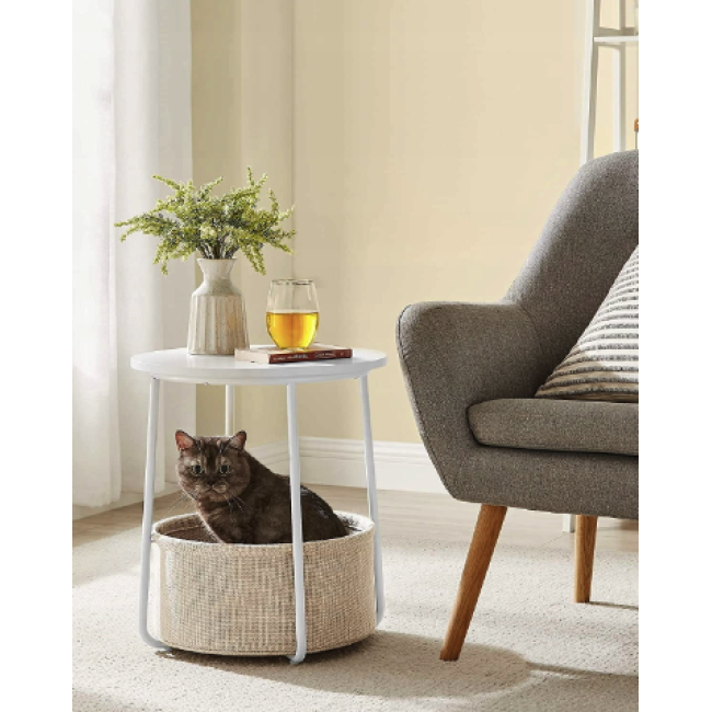 Журнальный столик Leobert Sharp с корзиной белый