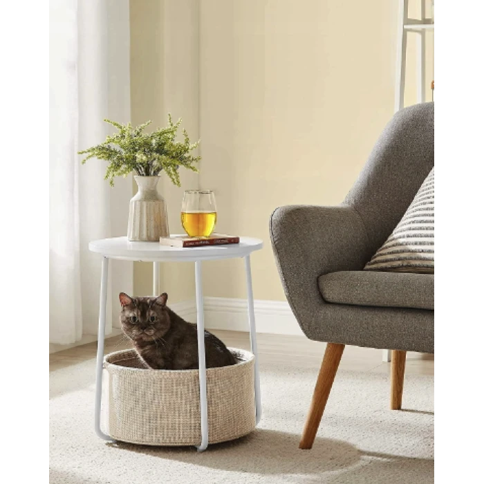 Журнальный столик Leobert Sharp с корзиной белый