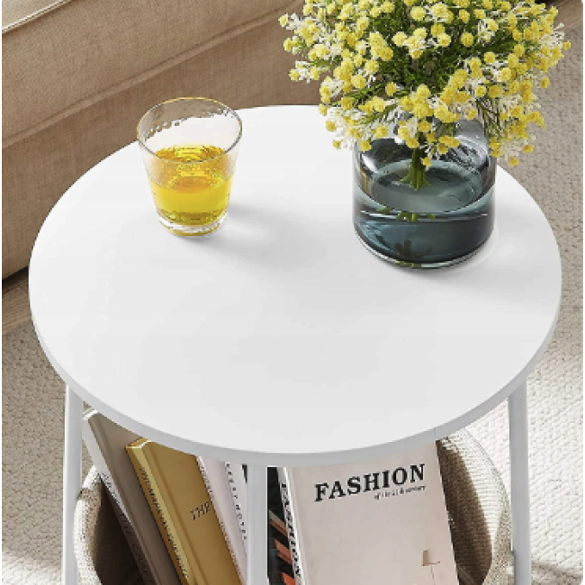 Журнальный столик Leobert Sharp с корзиной белый