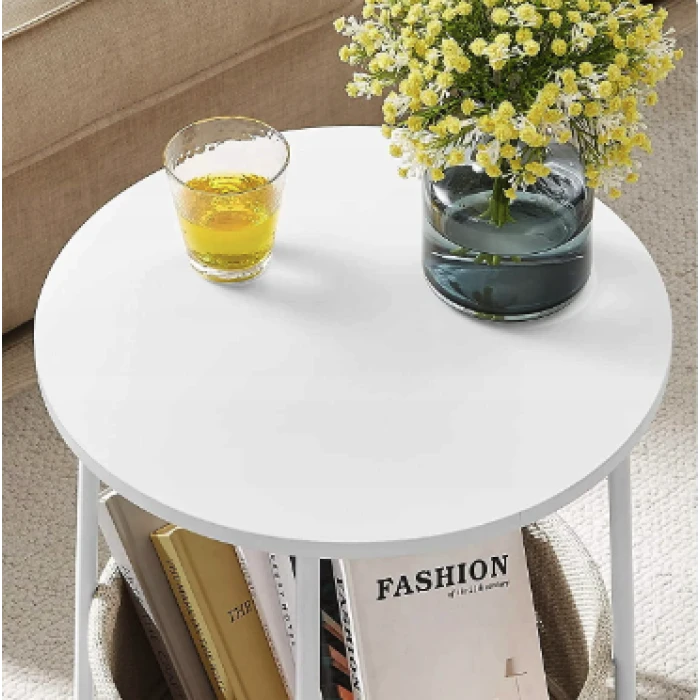 Журнальный столик Leobert Sharp с корзиной белый