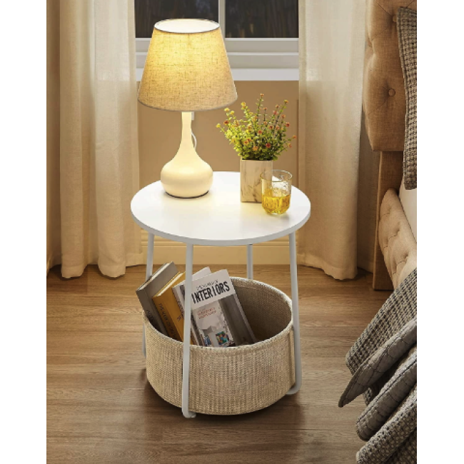 Журнальный столик Leobert Sharp с корзиной белый