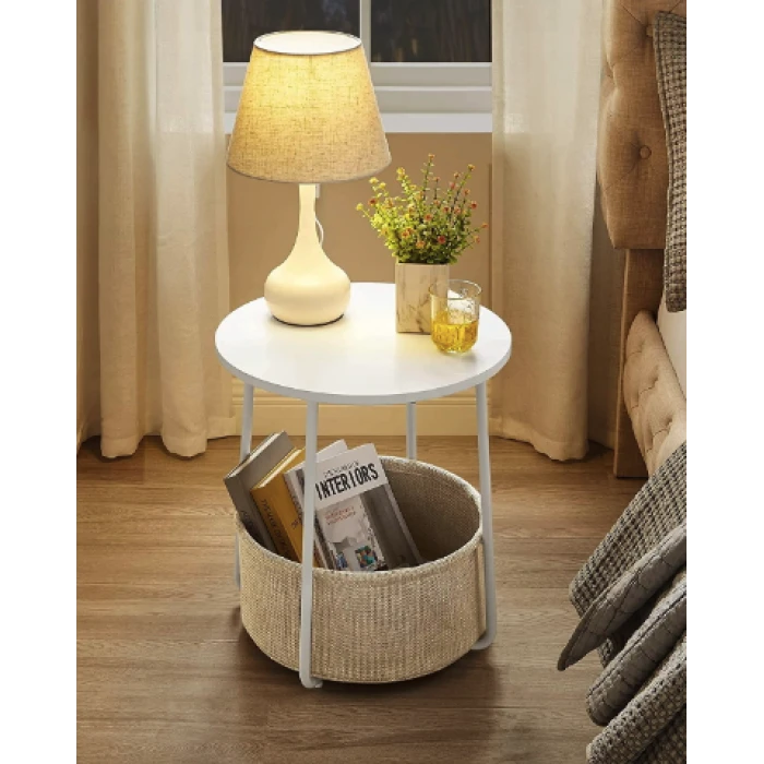 Журнальный столик Leobert Sharp с корзиной белый