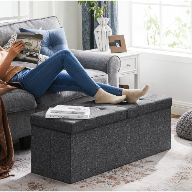 Банкетка-пуф Leobert Kors с местом хранения темно-серый