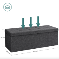 Банкетка-пуф Leobert Kors с местом хранения темно-серый
