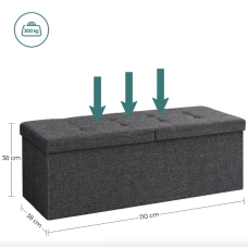 Банкетка-пуф Leobert Kors с местом хранения темно-серый